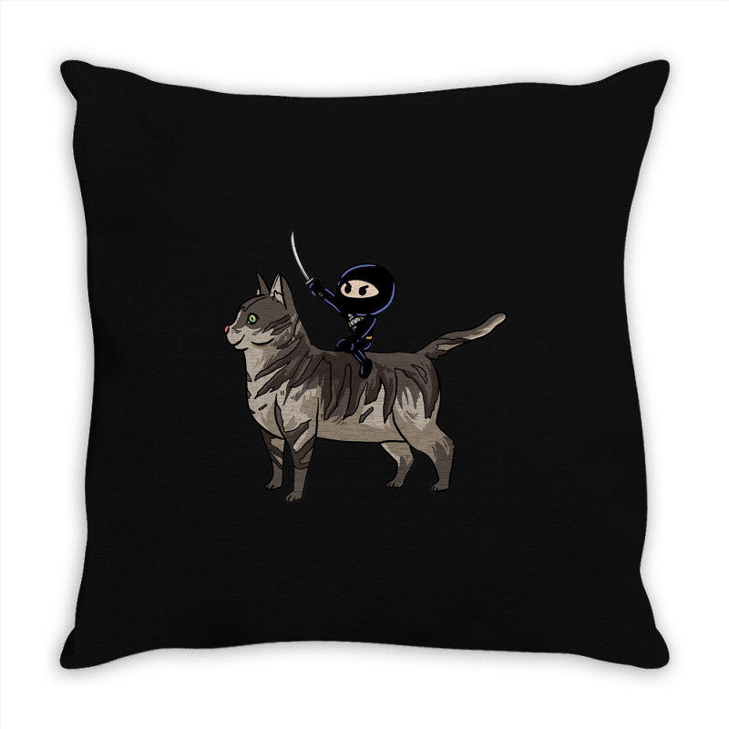 American Curl Cat Tomo Ninja Riding Fantasy Anime Throw Pillow | Artistshot