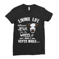 Living Life Jesus Cow Ladies Fitted T-shirt | Artistshot