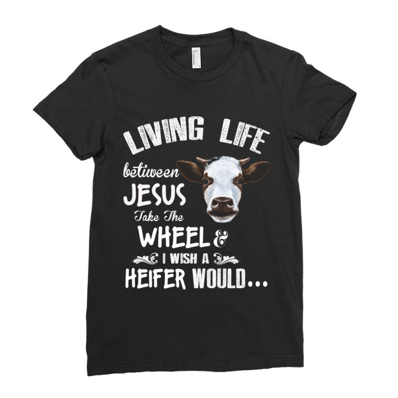 Living Life Jesus Cow Ladies Fitted T-Shirt by Kuwannin528 | Artistshot