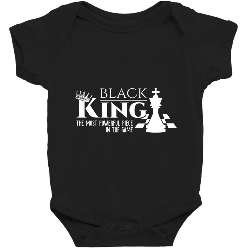 Black King The Most Powerful Piece In The Game History Baby Bodysuit by cm-arts | Artistshot