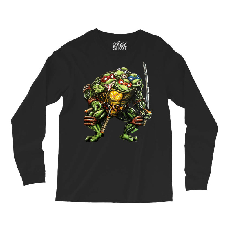 Turtle Monster, Turtle Green Monster, Turtle Green, Turtle Monster Lov Long Sleeve Shirts | Artistshot