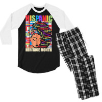 Hispanic Heritage Month Latin Country Flags T Shirt Men's 3/4 Sleeve Pajama Set | Artistshot