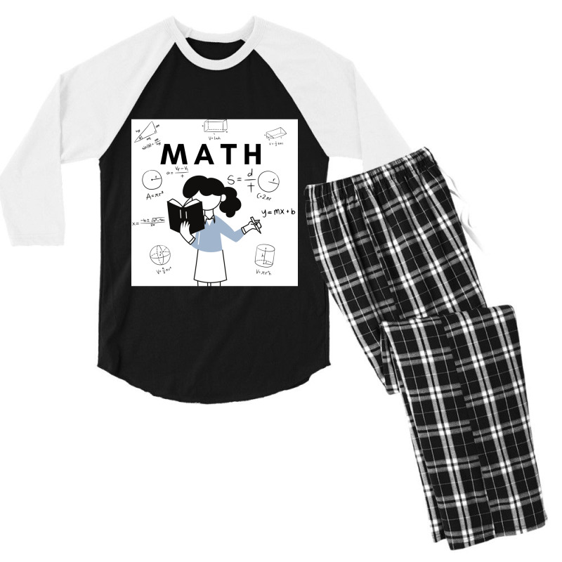 School Subject Maths Men's 3/4 Sleeve Pajama Set | Artistshot