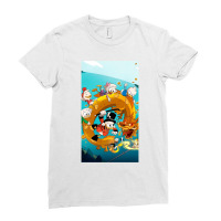 Play Dragon With Duck Tales Friends Ladies Fitted T-shirt | Artistshot