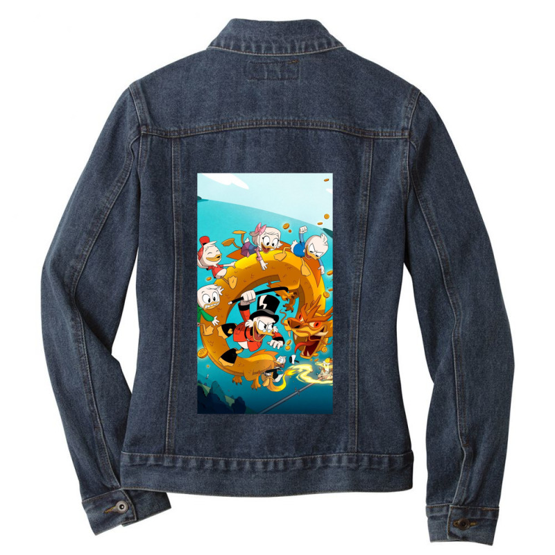 Play Dragon With Duck Tales Friends Ladies Denim Jacket by MOSESWOODSS | Artistshot