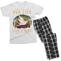 Womens Motivational Quote She Rules Her Life Like A Bird In Flight V N Men's T-shirt Pajama Set | Artistshot