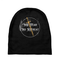 No Fear No Retreat, Sword Of The Spirit   Medieval Design Long Sleeve Baby Beanies | Artistshot