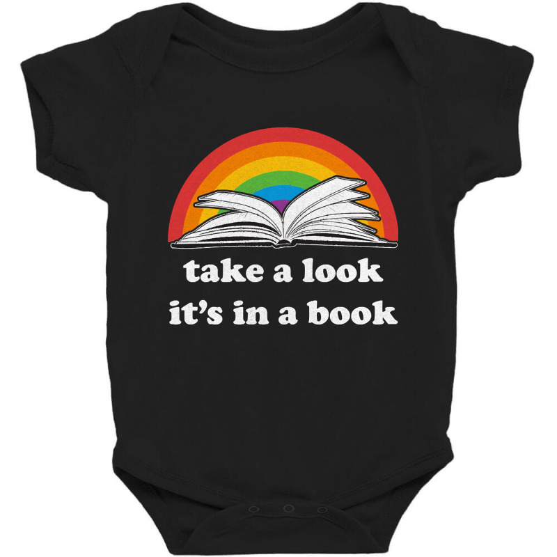 Take A Look, It's In A Book, Rainbows, Retro Book Lovers Design, Bookw Baby Bodysuit by SHOPTYU6 | Artistshot