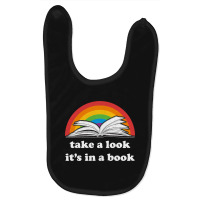 Take A Look, It's In A Book, Rainbows, Retro Book Lovers Design, Bookw Baby Bibs | Artistshot