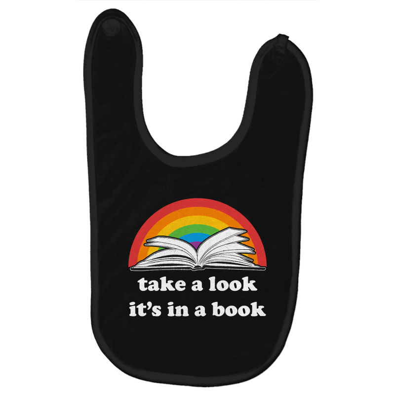 Take A Look, It's In A Book, Rainbows, Retro Book Lovers Design, Bookw Baby Bibs by SHOPTYU6 | Artistshot