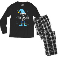 Happy Christmukkah Jewish I'm The Jewish Elf Christmas Xmas T Shirt Men's Long Sleeve Pajama Set | Artistshot