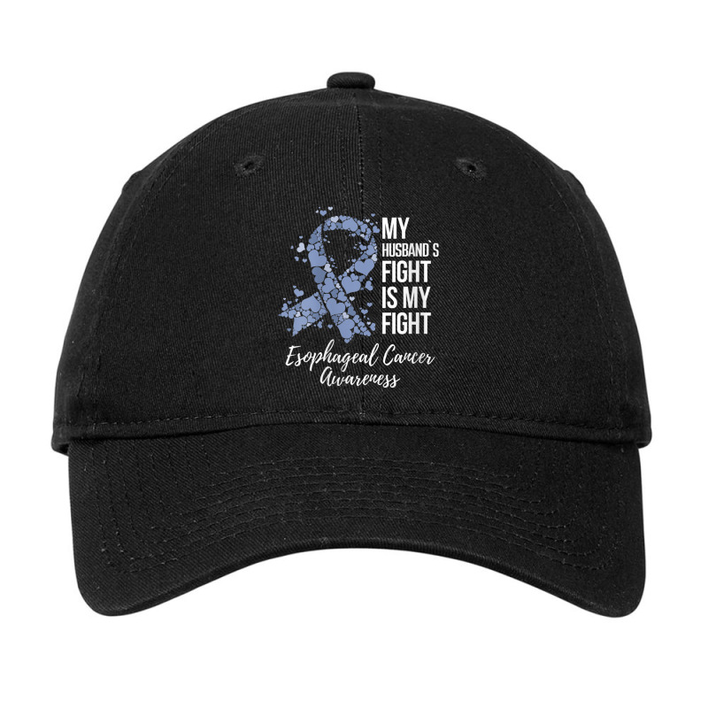 Womens My Husband’s Fight Is My Fight Esophageal Cancer Awareness V Adjustable Cap by cm-arts | Artistshot