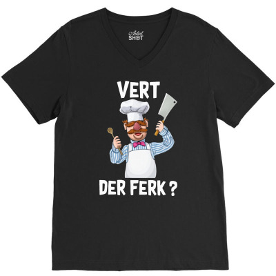 Vert Der Ferk   The Swedish Chef V-neck Tee Designed By Cahyorin