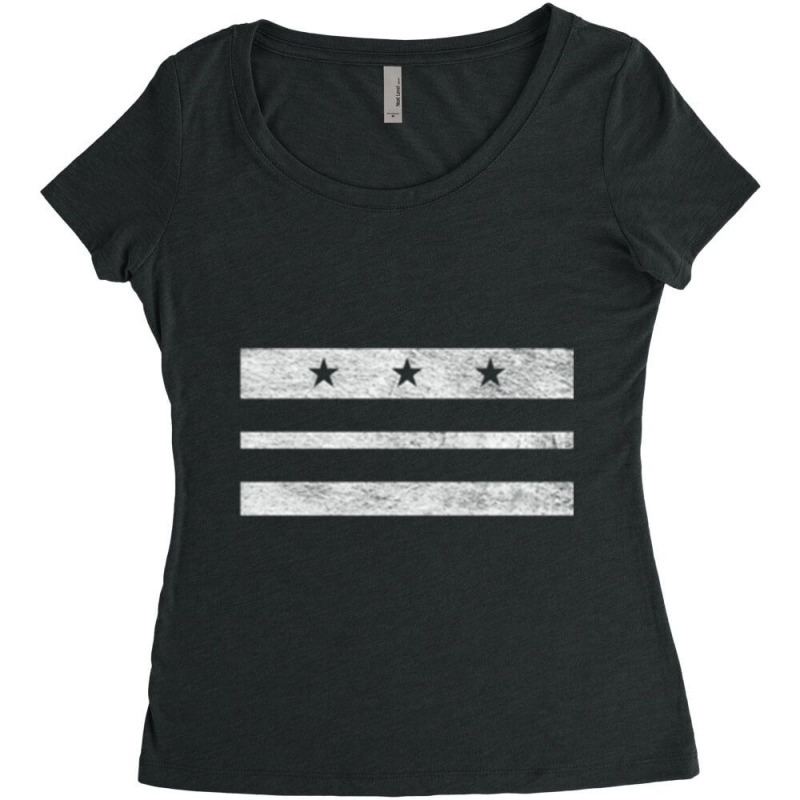 District Of Columbia Flag Washington D.c. Pullover Hoodie Women's Triblend Scoop T-shirt by cm-arts | Artistshot