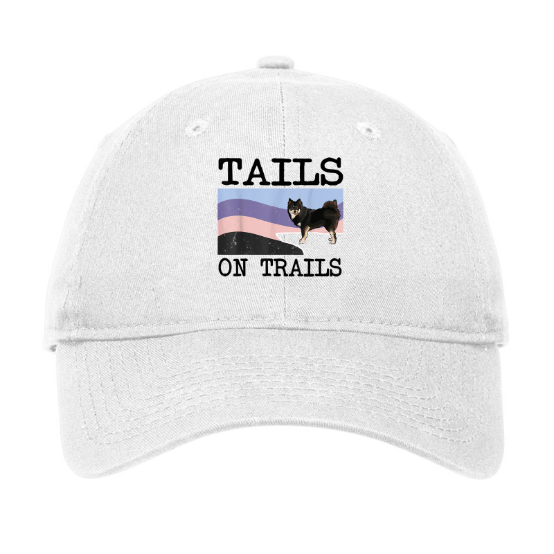 Finnish Lapphund Tails On Trails Funny Dog Hiking T Shirt Adjustable Cap by cm-arts | Artistshot