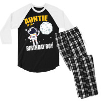 Auntie Of The Astronaut Birthday Boy Matching Men's 3/4 Sleeve Pajama Set | Artistshot