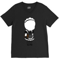 Slenderman Maid Chibi V-neck Tee | Artistshot