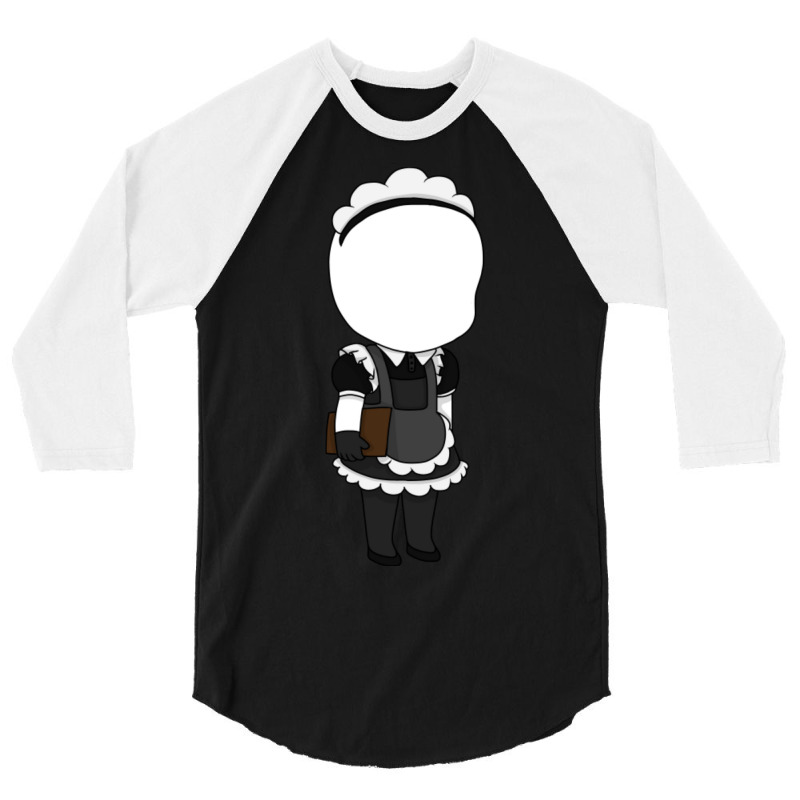 Slenderman Maid Chibi 3/4 Sleeve Shirt | Artistshot