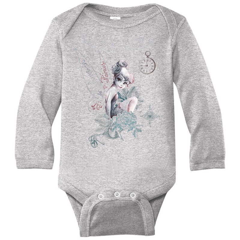 Peter Pan Tinker Bell Believe Drawing Graphic Long Sleeve Baby Bodysuit by haxemaxagi | Artistshot