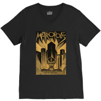 Metropolis Fritz Lang 1926 Vintage Movie Poster B&amp;w Classic V-neck Tee | Artistshot