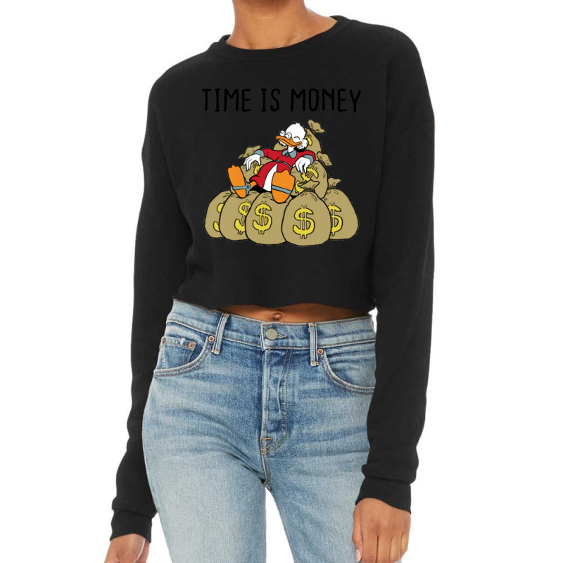 Time Is Money Scrooge Cropped Sweater by MOSESWOODSS | Artistshot