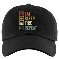 Fire T  Shirt Funny Eat Sleep Fire Repeat Retro Vintage Gift T  Shirt Kids Cap | Artistshot