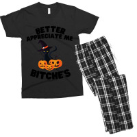 Black Cat Appreciation Day  Real People Love Cats Men's T-shirt Pajama Set | Artistshot