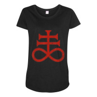 Black Sulphur Symbol Alchemy Leviathan Cross Satan's Cross Maternity Scoop Neck T-shirt | Artistshot