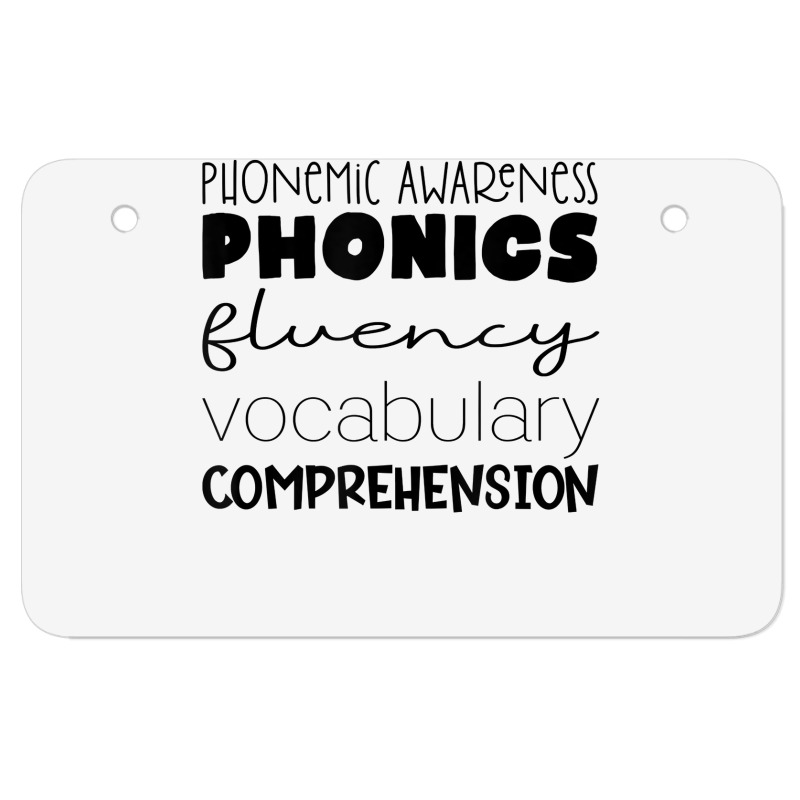 Phonemic Awareness Phonics Fluency Vocab Comprehension T Shirt Atv License Plate | Artistshot