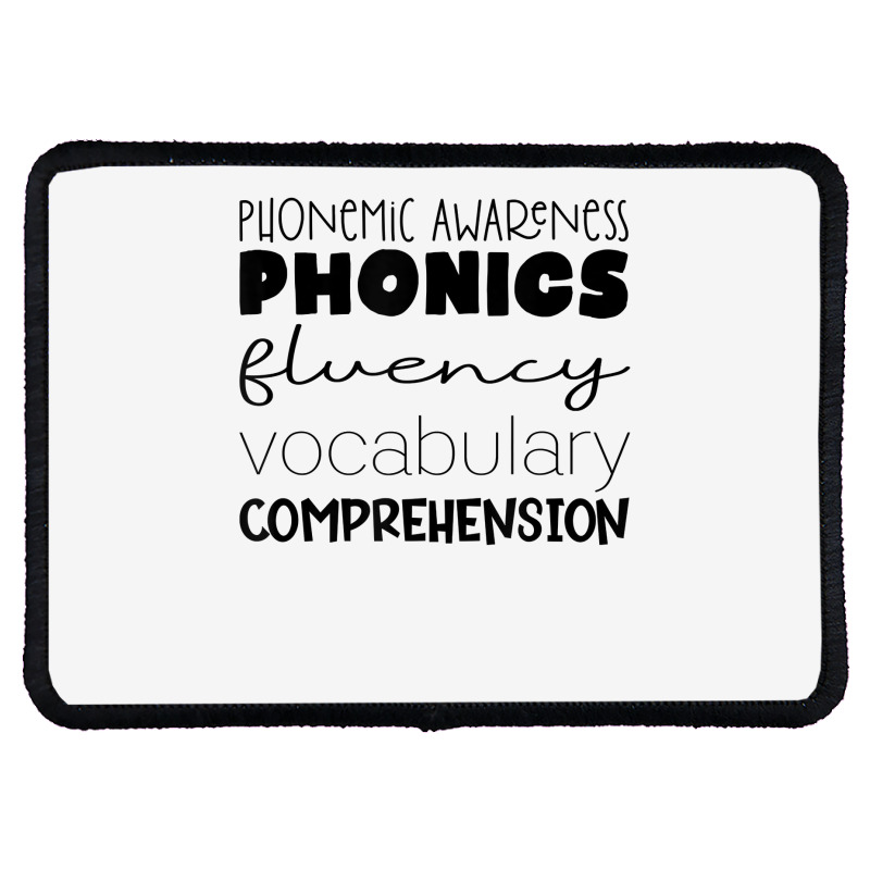 Phonemic Awareness Phonics Fluency Vocab Comprehension T Shirt Rectangle Patch | Artistshot