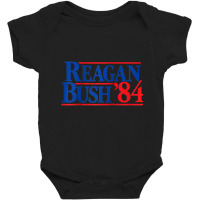 Reagan Bush '84 Vintage Republican Raglan Baseball Tee Baby Bodysuit | Artistshot