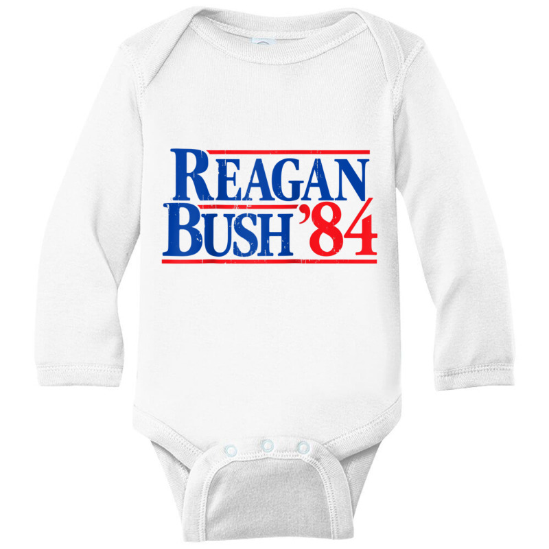 Reagan Bush '84 Vintage Republican Raglan Baseball Tee Long Sleeve Baby Bodysuit by cm-arts | Artistshot