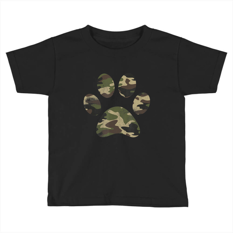 Cool Vintage Green Camouflage Dog Paw Print Toddler T-shirt by Konlasa6638 | Artistshot