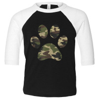 Cool Vintage Green Camouflage Dog Paw Print Toddler 3/4 Sleeve Tee | Artistshot