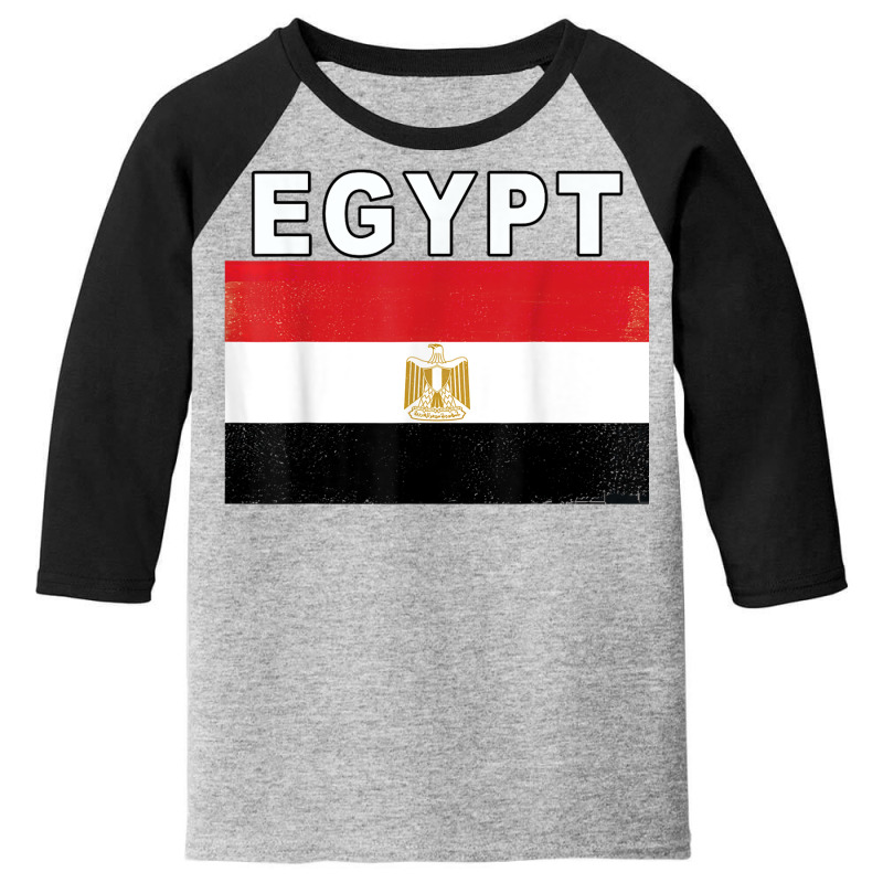 Egyptian National Pride Flag Of Egypt T Shirt Youth 3/4 Sleeve by cm-arts | Artistshot