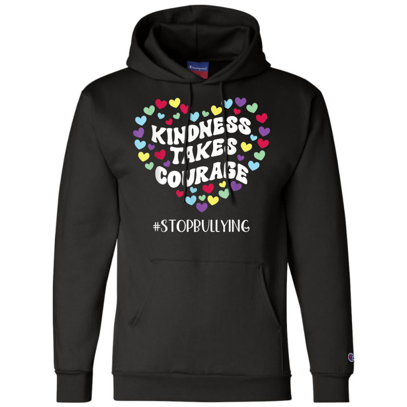 Kindness Takes Courage Anti Bullying Awareness Wavy Orange T Shirt Champion Hoodie | Artistshot