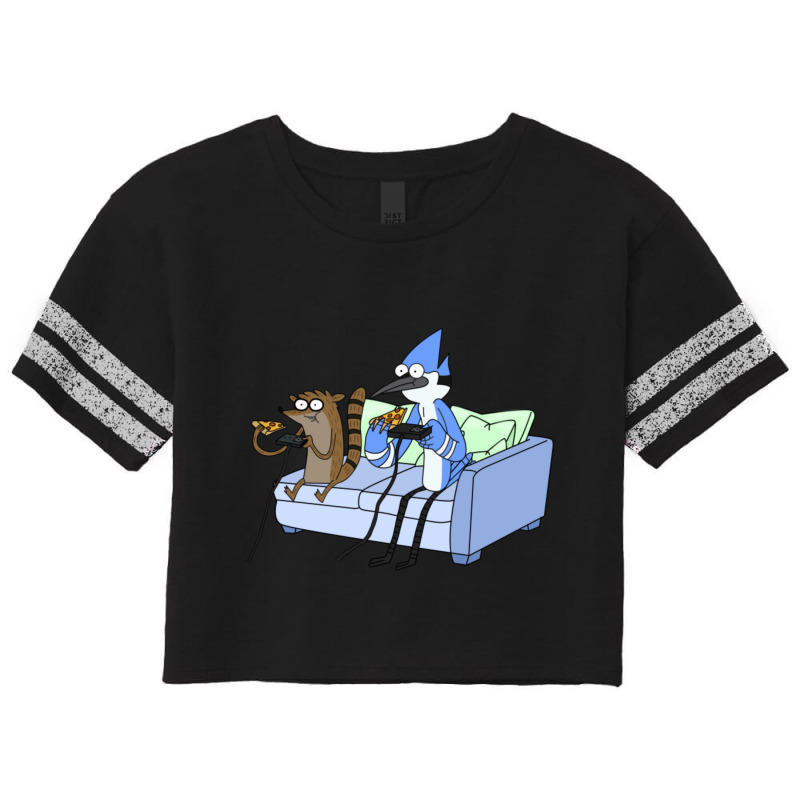 Mordecai And Rigby Pizza And Video Games Scorecard Crop Tee by cm-arts | Artistshot