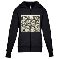 Escher - Plane Filling Ii Youth Zipper Hoodie | Artistshot