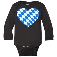 Love Germany State Bavaria Flag Colors Blue Diamonds T Shirt Long Sleeve Baby Bodysuit | Artistshot