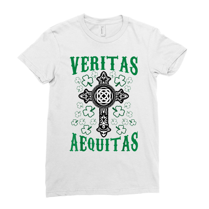 St Patrick's Day Irish Veritas Aequitas Ireland Men Women T Shirt Ladies Fitted T-Shirt by cm-arts | Artistshot