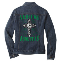 St Patrick's Day Irish Veritas Aequitas Ireland Men Women T Shirt Ladies Denim Jacket | Artistshot