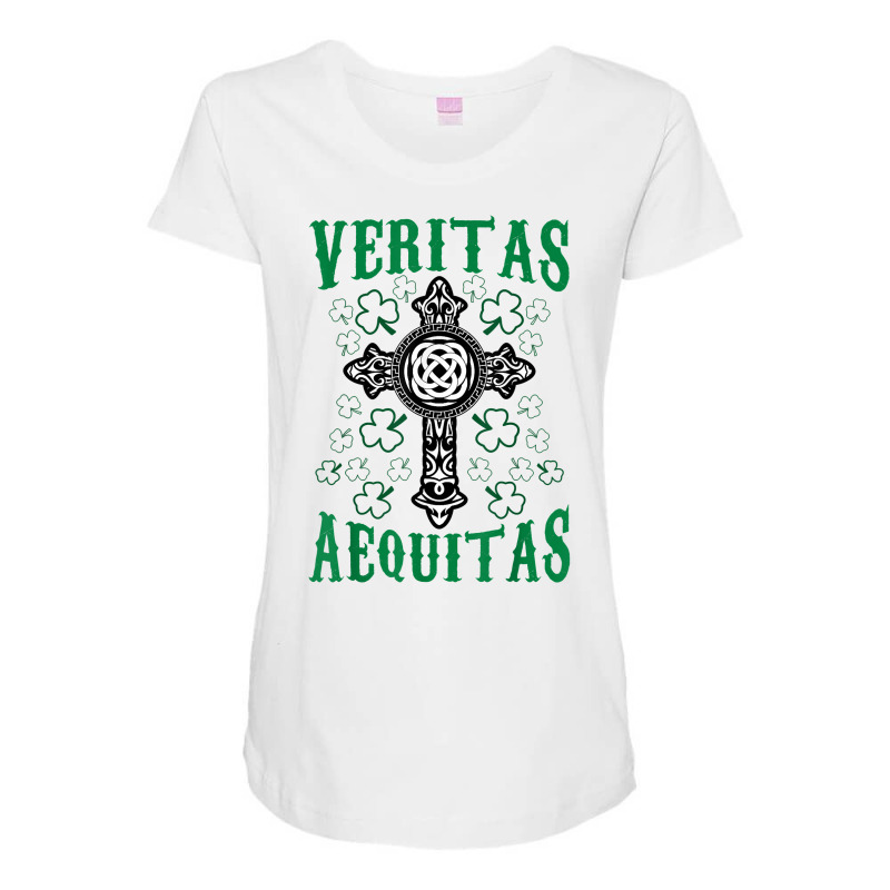 St Patrick's Day Irish Veritas Aequitas Ireland Men Women T Shirt Maternity Scoop Neck T-shirt by cm-arts | Artistshot