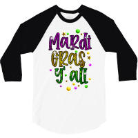 Mardi Gras Y'all Galveston Fun Cute Beads And Mask T Shirt 3/4 Sleeve Shirt | Artistshot