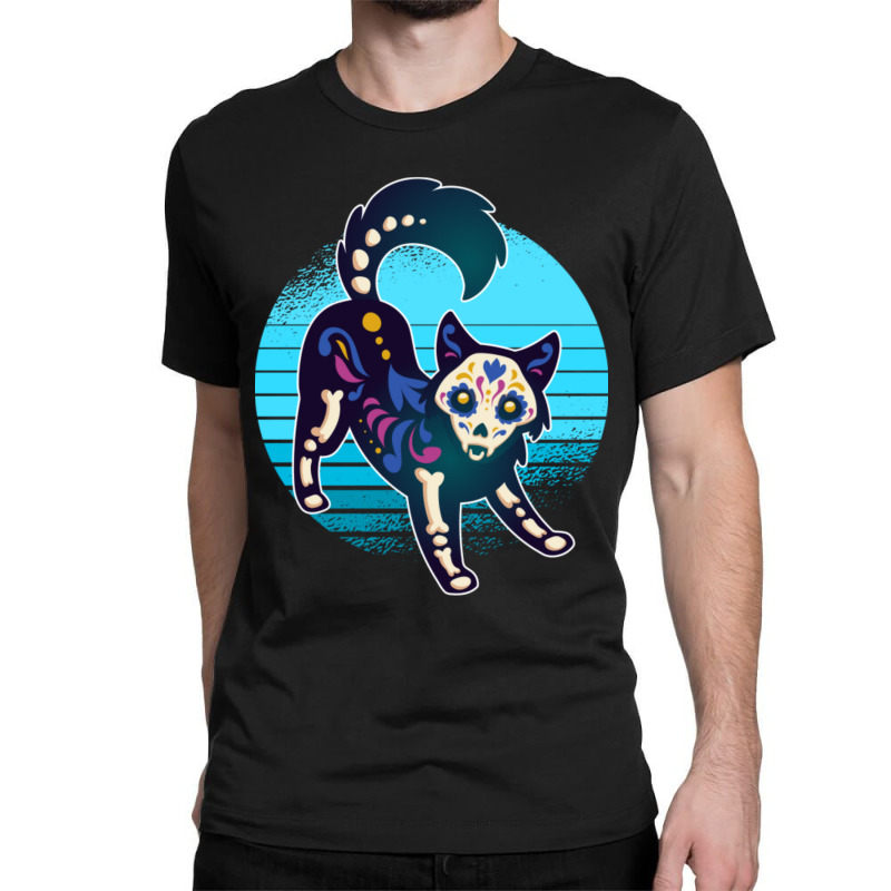 Sugar Skull Cat Classic T-shirt by atereabag | Artistshot