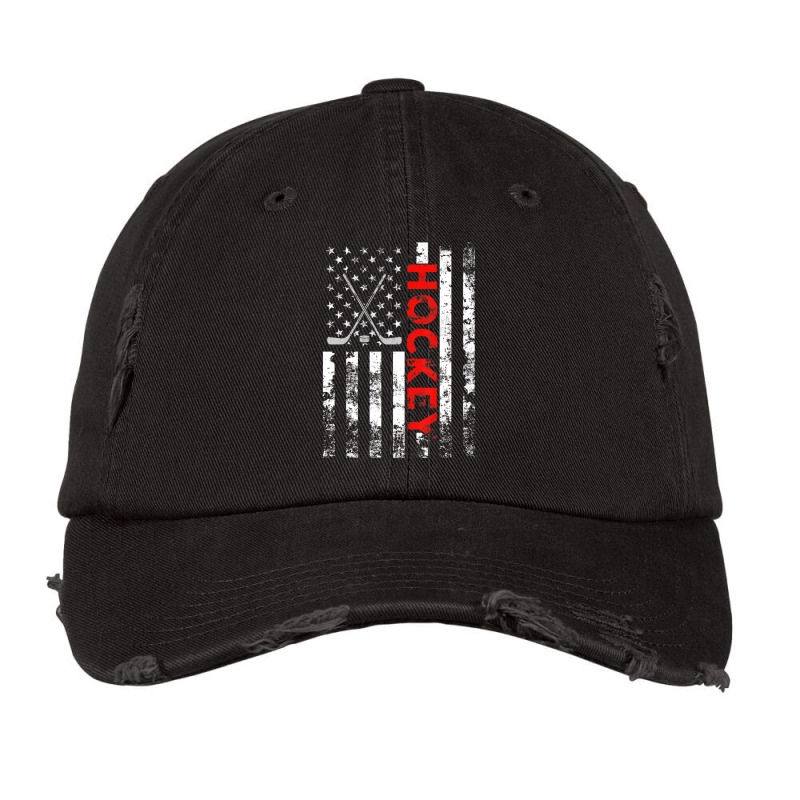 American Flag Hockey Usa Patriotic Vintage Cap by cm-arts | Artistshot