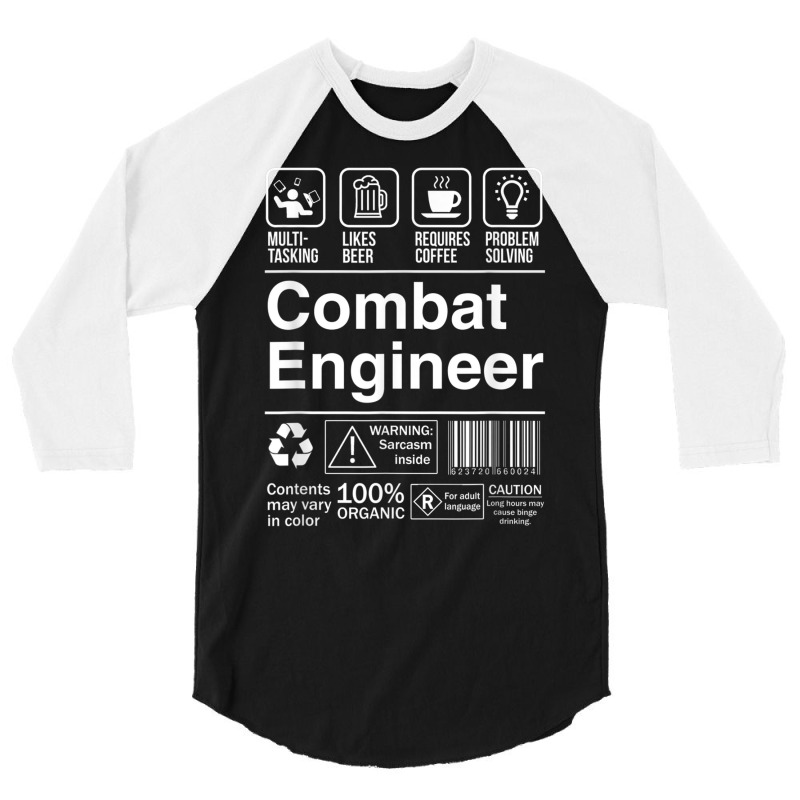 Combat Engineer Shopping Label Problem Solver T Shirt 3/4 Sleeve Shirt by cm-arts | Artistshot