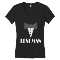 Best Man Wedding Party Mock Tuxedo Women's V-neck T-shirt | Artistshot