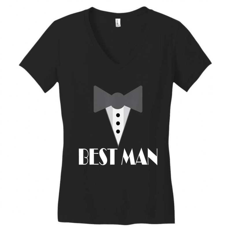 Best Man Wedding Party Mock Tuxedo Women's V-Neck T-Shirt by Bertrand Angulo | Artistshot