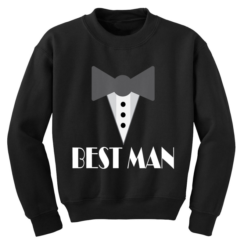 Best Man Wedding Party Mock Tuxedo Youth Sweatshirt by Bertrand Angulo | Artistshot