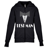 Best Man Wedding Party Mock Tuxedo Youth Zipper Hoodie | Artistshot